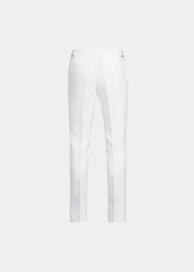 Pantalones Polo Ralph Lauren Hombre Blancos - Linen - VPTDZ5429